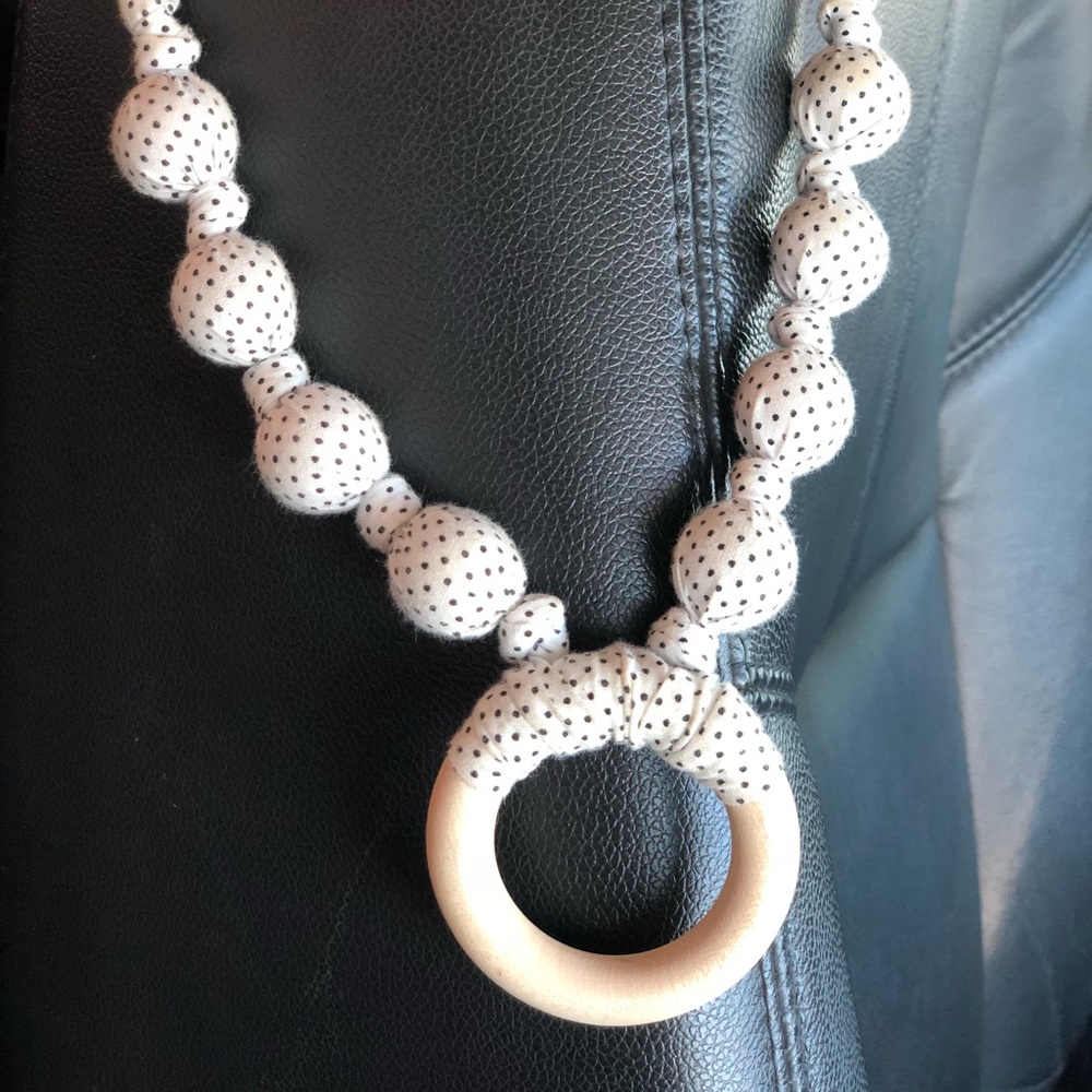 Vintage Honey Shop wooden teething ring necklace